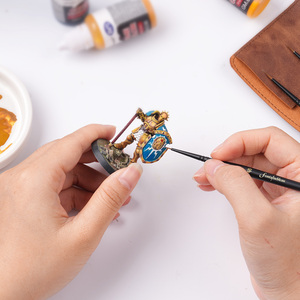Ensemble de pinceaux miniatures professionnels en poils de Kolinsky Sable avec manche en bois Fontainebleau <span class=keywords><strong>pour</strong></span> la <span class=keywords><strong>peinture</strong></span> de modèles et de miniatures - Product Image 3