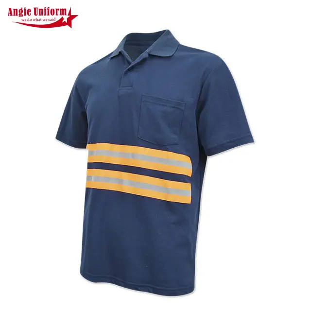 Manufacturers New Fashion Anti-Pilling Cotton Tape Security Clothing Polo Shirt Reflective Construction Worker Uniforms