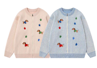 Cardigan en tricot décontracté pour femme, indispensable pour l'hiver, anti-rides, tissu doux en élasthanne/coton, couleurs neutres et vibrantes, pull