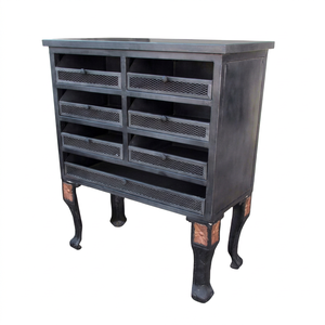 Elegante Organizador de Escritorio Metálico Industrial con 2 Cajones, Caja de Almacenamiento Duradera y Ecológica para Muebles de Hogar y Apartamento - Product Image 1