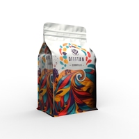 Sachets d'emballage à fond plat compostables de qualité alimentaire imprimés sur mesure avec valve et fermeture éclair pour café, thé, snacks et noix