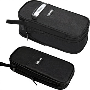 Trousse à crayons pliable en tissu avec fermeture éclair, taille moyenne, grande capacité, pour garçons, adolescents, école, bureau, noir - Product Image 1