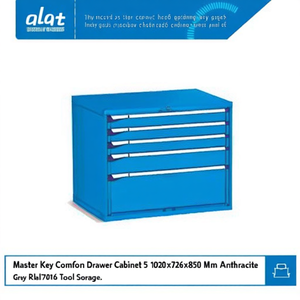 Fami Master Key Comfort <b>Drawer</b> Cabinet 5 <b>Drawers</b> 1020x726x850 Mm Anthracite Grey Ral7016 <b>Tool</b> Storage - Product Image 2
