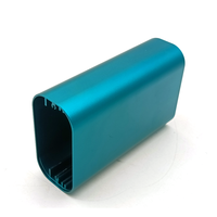 Boîtier en aluminium anodisé extrudé de couleur turquoise, coins arrondis, pour batterie externe portable, module électronique, coque de protection