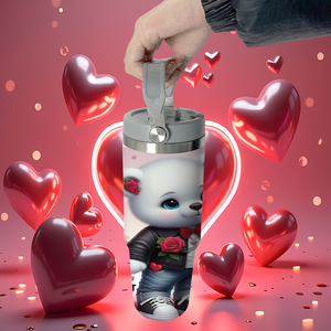 Vasos Personalizados de 30 oz con Diseño de Animales y Gatos para San Valentín, Disponibles en EE. UU., Ideales para Amantes de Mascotas y Enamorados - Product Image 5