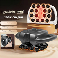 Pistolet de massage à percussion électrique 6 têtes pour tissus profonds, masseur dorsal avec 9 intensités réglables et 9 modes
