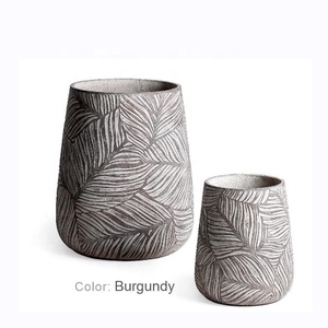 Vaso da Giardino Grande <span class=keywords><strong>in</strong></span> <span class=keywords><strong>Cemento</strong></span> di Forma Rotonda all'Ingrosso per Interni ed Esterni Vaso Alto per Fiori e Piante da Decorazione - Product Image 3