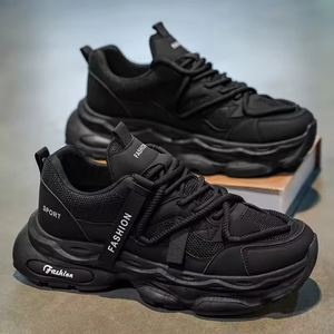 Chaussures pour hommes à lacets d'automne, style tendance rétro, semelle épaisse antidérapante, chaussures de course épaisses, chaussures décontractées polyvalentes tendance, baskets - Product Image 2