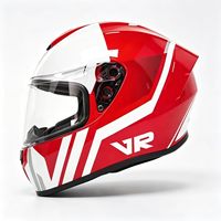 Casque de moto intégral sportif rouge VR Graphic ECE 22.06 DOT à double visière pour la course, vente en gros directe usine