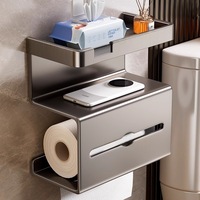 Porte-papier toilette mural sans perçage en acier inoxydable, distributeur de mouchoirs, boîte à mouchoirs, style moderne minimaliste