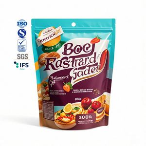 Bolsa con cremallera personalizada, papel de aluminio resellable a prueba de humedad, aperitivos para embalaje de comida de mascotas, galletas, Sushi, goma de mascar, bolsa de pie - Product Image 2