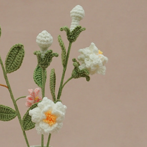 Flor <span class=keywords><strong>de</strong></span> imitación hecha a mano <span class=keywords><strong>de</strong></span> gama alta Flores <span class=keywords><strong>de</strong></span> jazmín <span class=keywords><strong>de</strong></span> <span class=keywords><strong>ganchillo</strong></span> <span class=keywords><strong>de</strong></span> lana tejidas artificiales - Product Image 4