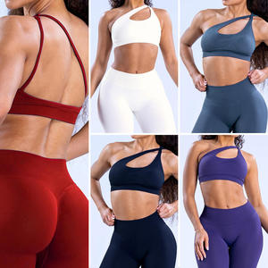 Top Deportivo de Alta Calidad para Mujer, Sin Costuras, de un Solo Hombro, <span class=keywords><strong>con</strong></span> <span class=keywords><strong>Tirantes</strong></span> Ajustables, Asimétrico, Acolchado, para Yoga y Entrenamiento - Product Image 4