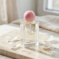 Flacon de parfum haut de gamme en cristal transparent de 100 ml avec pulvérisateur et marquage à chaud pour marques de luxe