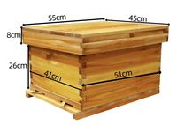 Heißer Verkauf: 10 Wabenkästen aus Wachs-beschichtetem Holz (2/3 Ebenen) – Hochwertige Bienenkästen aus Kiefernholz für die Imkerei