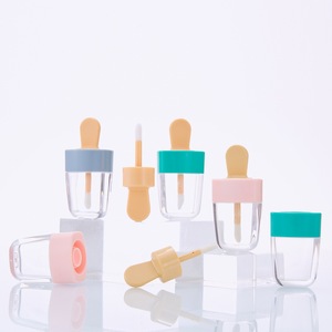 Empty cute plastic cosmetic lipgloss packaging bottles ice cream shaped mini lip gloss tube