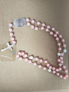 G2040 Rosaries collana <span class=keywords><strong>rosario</strong></span> in bianco a sublimazione con ciondolo croce cattolica religiosa con inserto ovale - Product Image 5