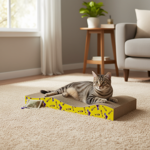 Griffoir ondulé à la catnip 44,5 cm pour chats avec pochette remplie de catnip - Product Image 3