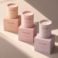 Ensemble de bougies parfumées en verre de style luxueux, bougies en cire de soja, logo personnalisé, coffret cadeau