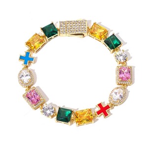Bracelets Moissanite GRA Couleurs Vives Style Urbain Exclusif, Argent S925 Plaqué Or 18K, Sertissage Halo, Bijoux Hip-Hop, Fournisseur OEM - Product Image 6