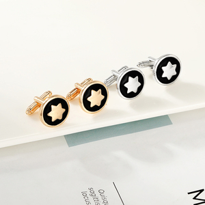 Fabricant professionnel de luxe Golden <span class=keywords><strong>Star</strong></span> fournisseur boutons de manchette pour hommes cadeau de fiançailles - Product Image 5