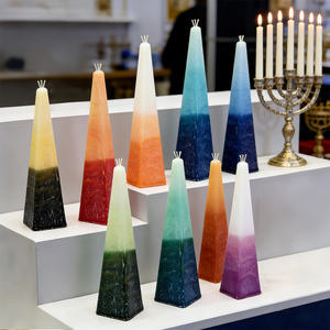 Nến Havdalah hình kim tự tháp thủ công, trang trí, tự đứng, nhiều tim, nhiều màu, không chảy, bán buôn, dùng cho nghi lễ Do Thái - Product Image 2