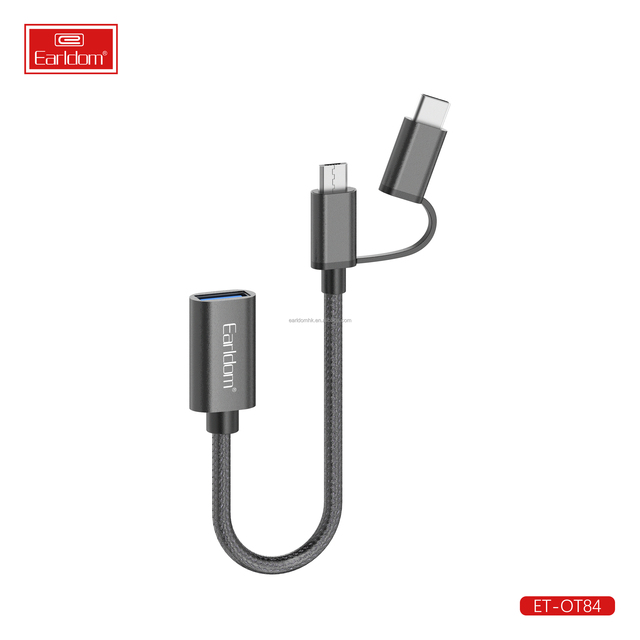 Eardom USB TYPE C OTG Aluminum Alloy USB 3.0 Type c Female to USB 3.0 Male Data Cable for Smart Phones