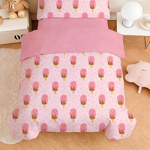 Juego de Ropa de <span class=keywords><strong>Cama</strong></span> <span class=keywords><strong>Infantil</strong></span> de 4 Piezas con Estampado de Helados, 100% Algodón, de Lujo, para Hotel, con Funda de Edredón y Sábanas Suaves Personalizadas - Product Image 5