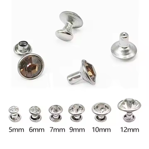 Bling& Bling Personalizados, Tachuelas de Presión de Extremo Cerrado de Latón <span class=keywords><strong>con</strong></span> Cristal y Pedrería, Baño de Plata Sin Níquel, 6mm 8mm 10mm, <span class=keywords><strong>con</strong></span> Vástago de Remache de 2-4mm - Product Image 4