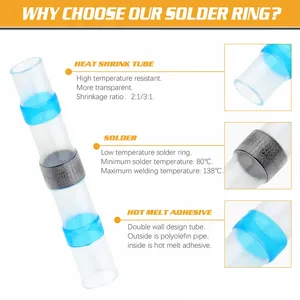 100pcs Heat Shrink Butt kawat konektor terminal tahan air <span class=keywords><strong>Solder</strong></span> segel lengan kawat tabung konektor - Product Image 4