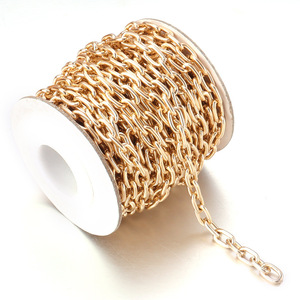 Chaîne en aluminium imperméable et inaltérable aux couleurs or et argent |   Chaîne à maillons ovales pour sacs, accessoires et fabrication de bijoux - Product Image 1