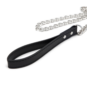 HENGHAO Collier en cuir noir sexy, laisse de bondage, menottes, jouet sexuel pour adultes, coquin, petit maître et esclave, <span class=keywords><strong>BDSM</strong></span>, 100% étanche, 200g - Product Image 1