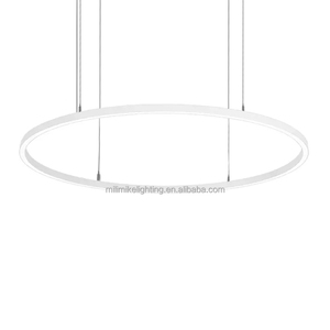 Lámpara colgante de anillo ovalado curvo de lujo llamativo centro comercial Hotel Villa decoración del hogar accesorio de iluminación con blanco cálido - Product Image 2