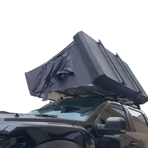 2024 Aluminum Cab Shell Roof Top Tent Low Profile Open Skyview Waterproof Canvas 4-Person Camping Outdoor Gear