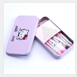 Kutusu kaliteli makyaj fırça seti özel mor Hello Kitty makyaj fırça seti