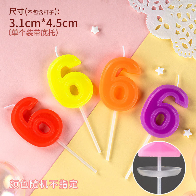 Nouvelle bougie numéro 6 colorée