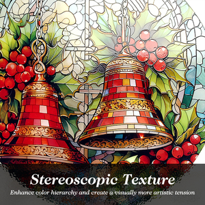 Adorno de Vidrio Estilo Art Deco con Campana Navideña y Lazo Rojo para Colgar en la Ventana, Decoración Navideña para Árbol de Navidad, 16 cm - Product Image 3