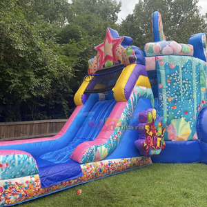 Castillo hinchable sugar rush birthday combo <b>inflatable</b> slide bounce <b>house</b> commercial bouncing castle for kids - Product Image 3