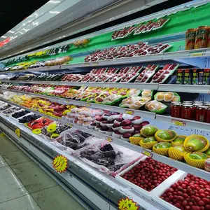 MUXUE Supermarket Display Vegetable Fruit Fresh Showcase Open Refrigerator