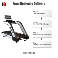 Paquete de Equipos de Cardio Eléctricos para Gimnasios Comerciales, Caminadora de 3HP YJCJ ZF8600 con Pantalla LED de 21.5 Pulgadas y Capacidad de 200 kg