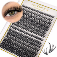 Faux cils synthétiques DIY en sections, lot haute capacité 14 rangées, combinaison 30D 40D, thermofusibles, légers et confortables