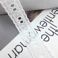 En stock – Ruban de dentelle à double bordure 100 % coton de 30 m pour accessoires de vêtements, robes, et textiles de maison DIY