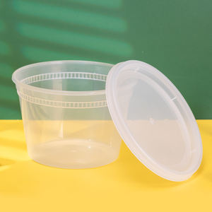 Copos de Sopa Descartáveis, Tigelas Plásticas de Várias Especificações, Tigelas e Copos de Sopa Transparentes, Pretos e Brancos para Viagem - Product Image 2