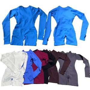 Combinaison de sport moulante à manches longues et dos ouvert pour femme, idéale pour le yoga et l'entraînement, disponible en 13 couleurs - Product Image 5