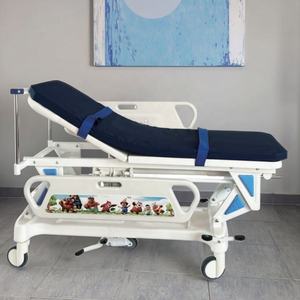 Регулируемая детская больничная кровать для транспортировки с инфузионной поддержкой, металлическая конструкция, современный дизайн, складная, с направляющими для пятого колеса - Product Image 2