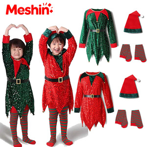 Nuevo Disfraz de Princesa con Lentejuelas Rojas y Verdes Navideños de Meshin para Niñas Pequeñas, Disfraz de Lujo para Actuaciones de TV y Cine, Venta al por Mayor - Product Image 1