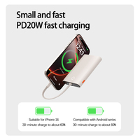 Power Bank dengan Kabel Terintegrasi Pengisian Daya Nirkabel Cepat Power Bank 10000Mah Pengisi Daya Ponsel untuk Smartphone