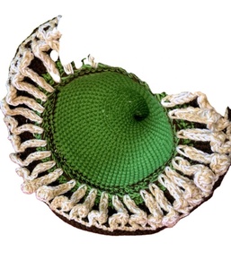 Sombrero de bruja de ganchillo de algodón 100% hecho a mano, tamaño personalizable para gorros Tik Tok, gorro de punto de Cosplay de hadas con patrón de camuflaje - Product Image 5