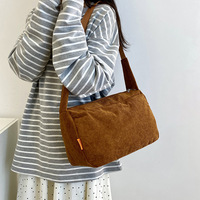 Sac bandoulière en velours côtelé personnalisé avec logo, sangle réglable, sac à bandoulière décontracté pour femme, petit sac messager OEM ODM
