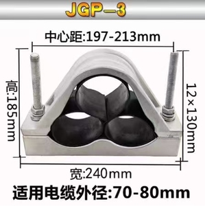 Điện áp cao TREFOIL Cáp kẹp Cleat với dây thép mạ kẽm dây clip cho cầu phụ kiện điện và hỗ trợ cáp - Product Image 4